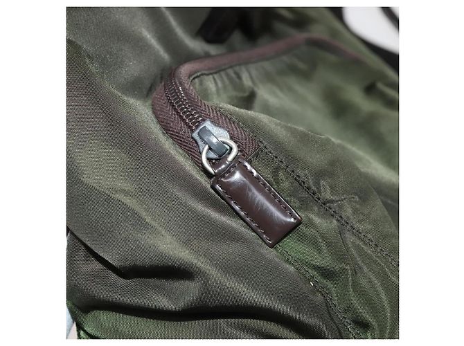 Zaino PRADA in nylon khaki Auth bs22082 Cachi - vista 27