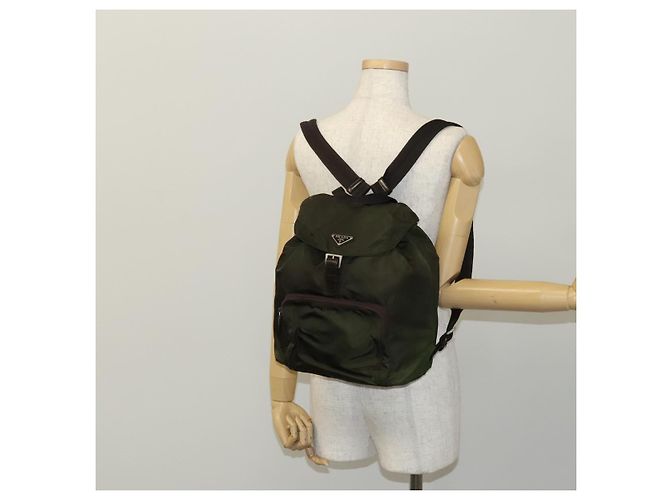 Zaino PRADA in nylon khaki Auth bs22082 Cachi - vista 29