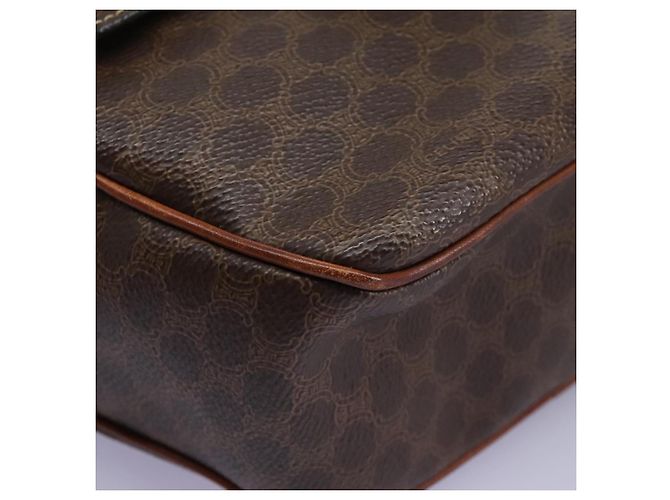 Céline Bolsa de ombro em lona Macadam CELINE em couro PVC marrom Auth 115445 - vista 11