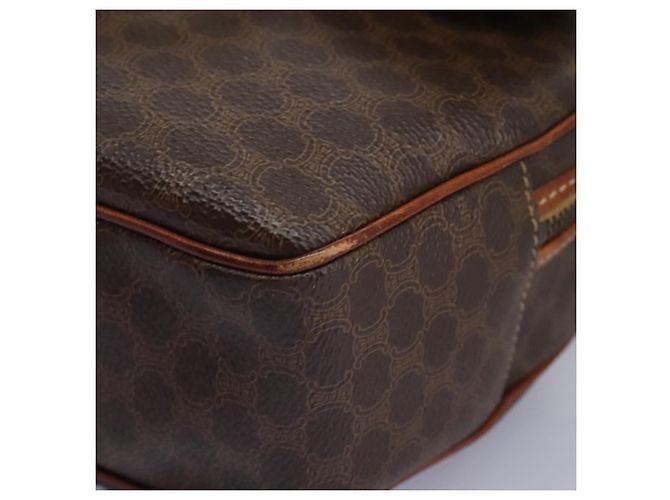 Céline Bolsa de ombro em lona Macadam CELINE em couro PVC marrom Auth 115445 - vista 12