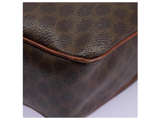 Céline Bolsa de ombro em lona Macadam CELINE em couro PVC marrom Auth 115445 - vista 13