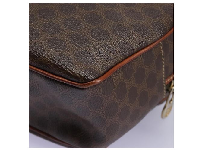 Céline Bolsa de ombro em lona Macadam CELINE em couro PVC marrom Auth 115445 - vista 14