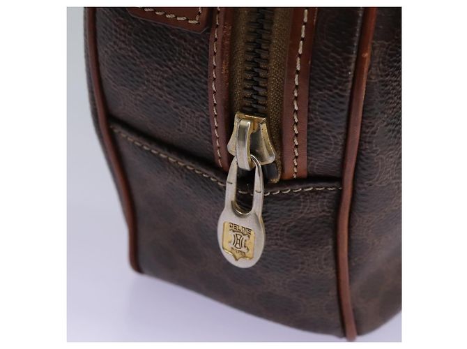 Céline Bolsa de ombro em lona Macadam CELINE em couro PVC marrom Auth 115445 - vista 16