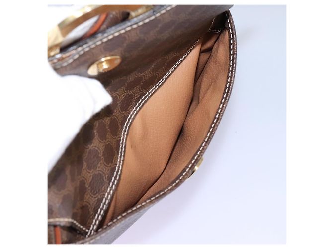 Céline Bolsa de ombro em lona Macadam CELINE em couro PVC marrom Auth 115445 - vista 18