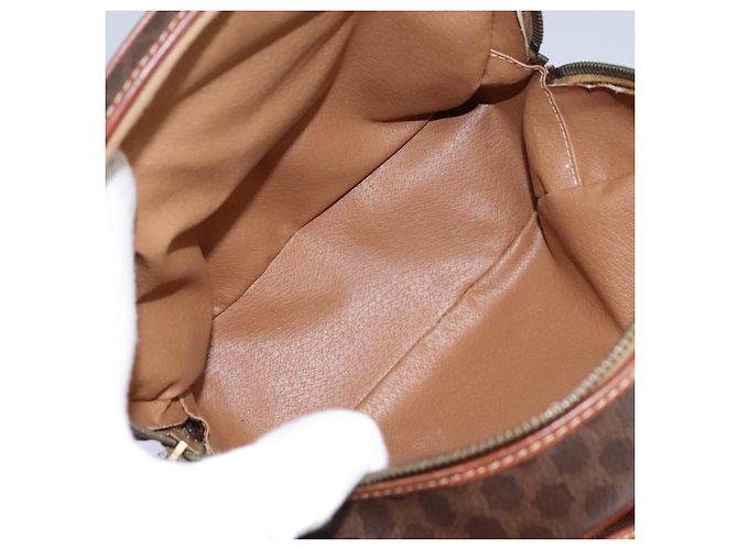 Céline Bolsa de ombro em lona Macadam CELINE em couro PVC marrom Auth 115445 - vista 20