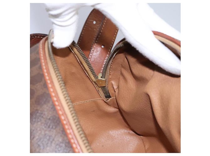 Céline Bolsa de ombro em lona Macadam CELINE em couro PVC marrom Auth 115445 - vista 22