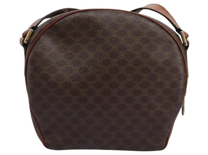 Céline Bolsa de ombro em lona Macadam CELINE em couro PVC marrom Auth 115445 - vista 3