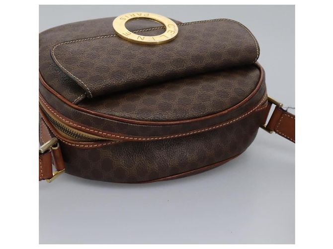 Céline Bolsa de ombro em lona Macadam CELINE em couro PVC marrom Auth 115445 - vista 6