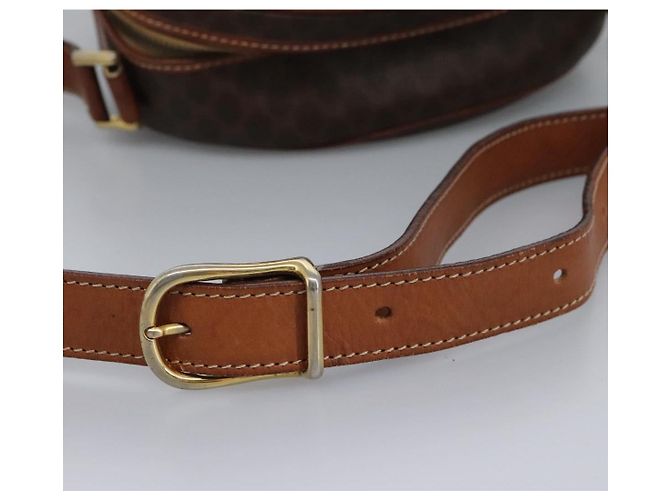 Céline Bolsa de ombro em lona Macadam CELINE em couro PVC marrom Auth 115445 - vista 8