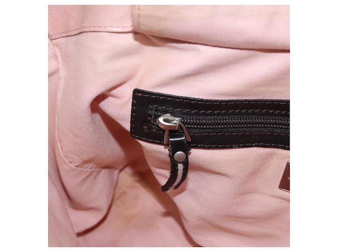 Borsa Tote BALLY in pelle rosa marrone scuro argento Auth bs22247 - vista 22