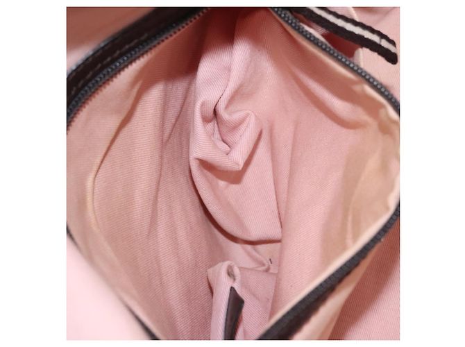 Borsa Tote BALLY in pelle rosa marrone scuro argento Auth bs22247 - vista 23
