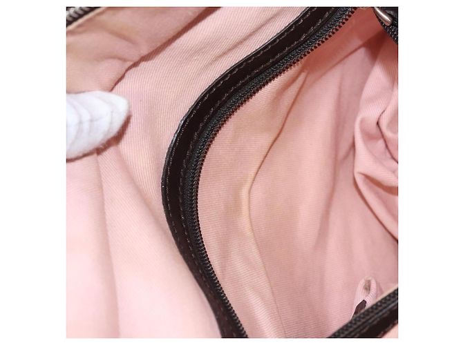 Borsa Tote BALLY in pelle rosa marrone scuro argento Auth bs22247 - vista 24