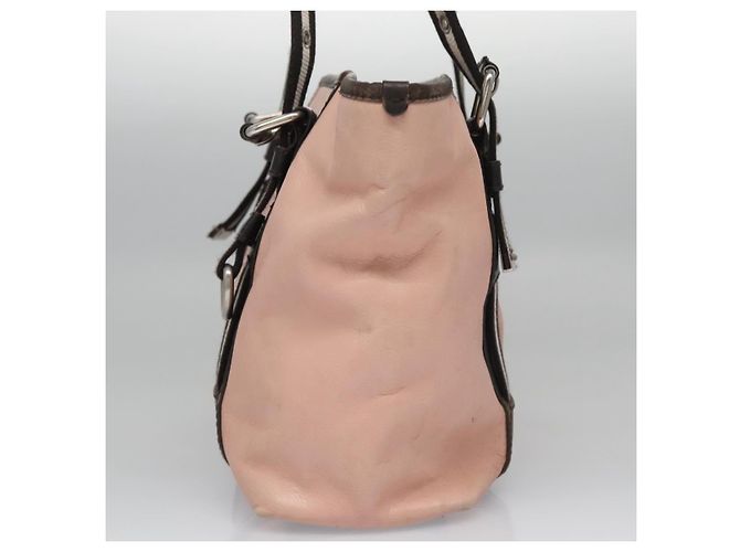 Borsa Tote BALLY in pelle rosa marrone scuro argento Auth bs22247 - vista 5