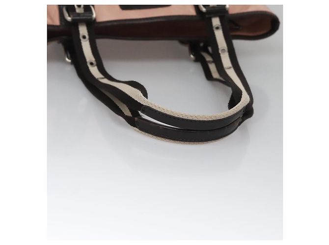 Borsa Tote BALLY in pelle rosa marrone scuro argento Auth bs22247 - vista 7