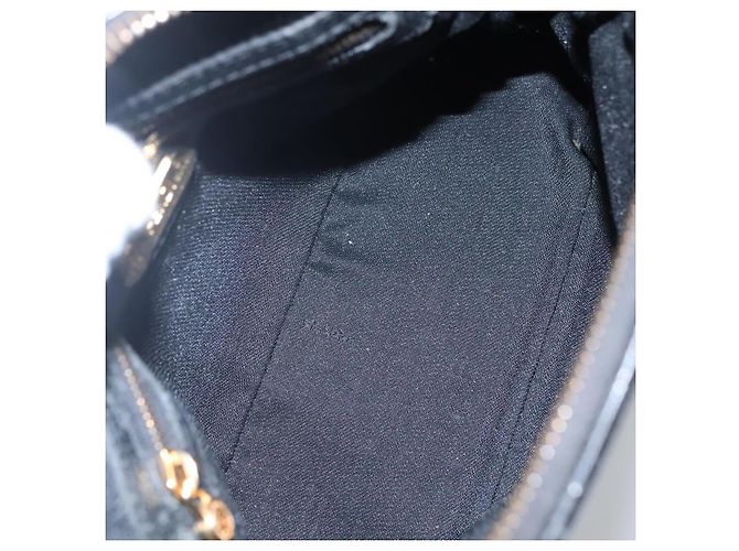 Borsa a mano FENDI in pelle 2 vie nera e oro Auth hk1976 Nero D'oro - vista 11