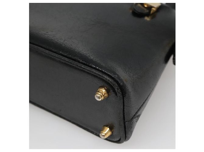 Borsa a mano FENDI in pelle 2 vie nera e oro Auth hk1976 Nero D'oro - vista 15