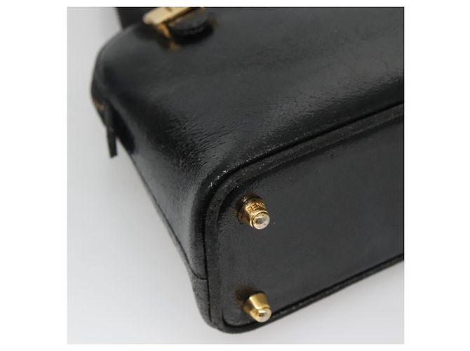 Borsa a mano FENDI in pelle 2 vie nera e oro Auth hk1976 Nero D'oro - vista 16