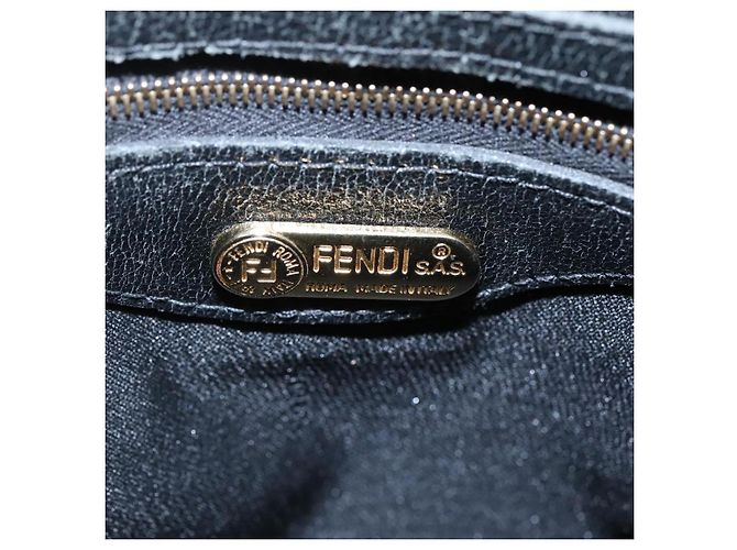 Borsa a mano FENDI in pelle 2 vie nera e oro Auth hk1976 Nero D'oro - vista 17