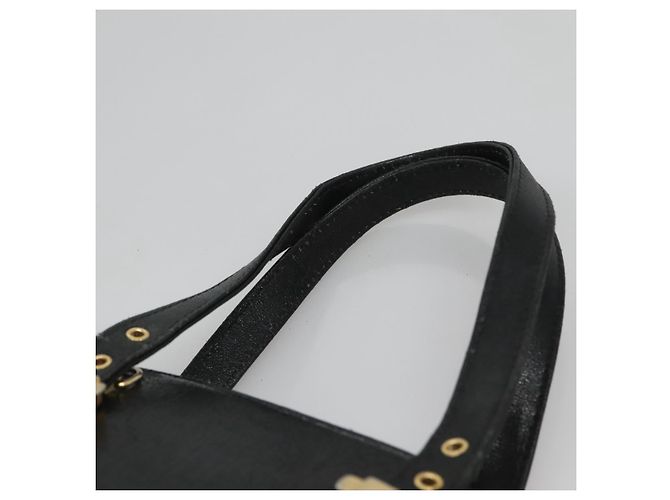 Borsa a mano FENDI in pelle 2 vie nera e oro Auth hk1976 Nero D'oro - vista 8