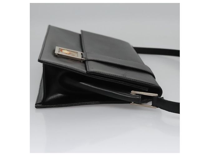 Borsa a spalla in pelle nera VERSACE Auth bs22448 Nero - vista 3