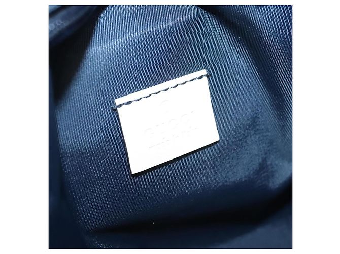 Pouch GUCCI Nylon Navy Silver Auth bs22200 Argento Blu navy - vista 15