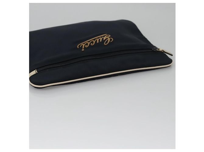 Pouch GUCCI Nylon Navy Silver Auth bs22200 Argento Blu navy - vista 6