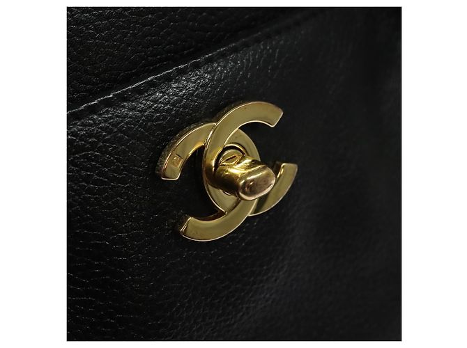 Executive CHANEL Borsa Tote Esecutiva Borsa in Pelle Caviar Nera Oro CC Auth bs22257 Nero D'oro - vista 14