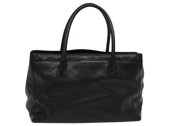 Executive CHANEL Borsa Tote Esecutiva Borsa in Pelle Caviar Nera Oro CC Auth bs22257 Nero D'oro - vista 3