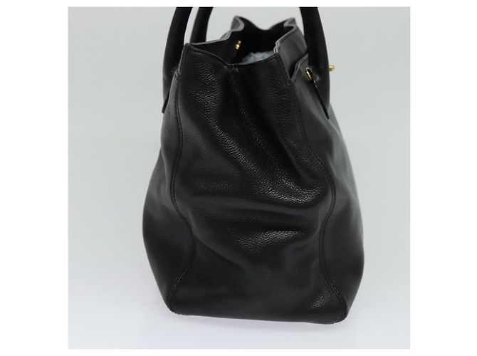 Executive CHANEL Borsa Tote Esecutiva Borsa in Pelle Caviar Nera Oro CC Auth bs22257 Nero D'oro - vista 4