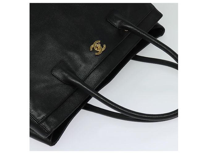 Executive CHANEL Borsa Tote Esecutiva Borsa in Pelle Caviar Nera Oro CC Auth bs22257 Nero D'oro - vista 6