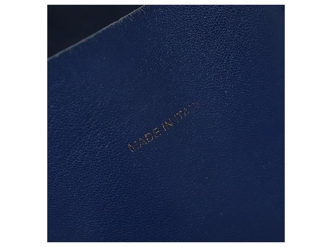BORSA A MANO VERTICALE CABAS CÉLINE IN PELLE BLU MARRONE Auth ki5445 - vista 15