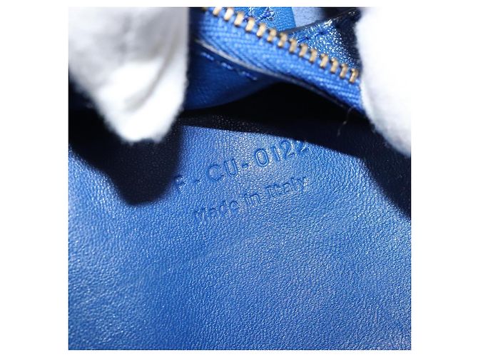 BORSA A MANO VERTICALE CABAS CÉLINE IN PELLE BLU MARRONE Auth ki5445 - vista 21