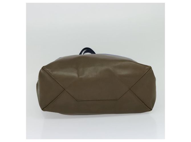 BORSA A MANO VERTICALE CABAS CÉLINE IN PELLE BLU MARRONE Auth ki5445 - vista 9