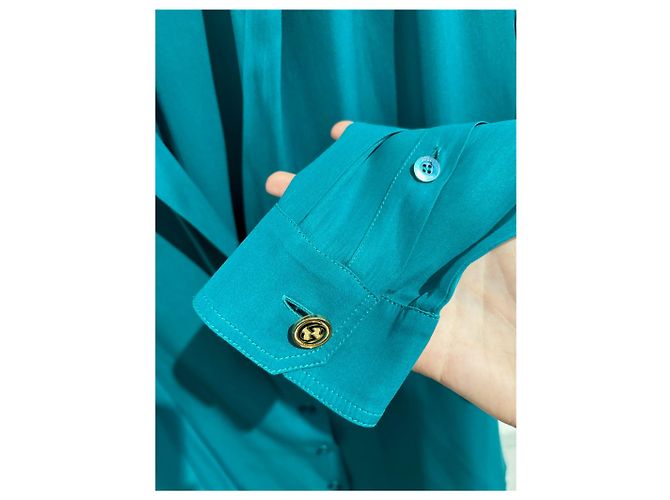GUCCI Tops T.International M Seda Azul - vista 6