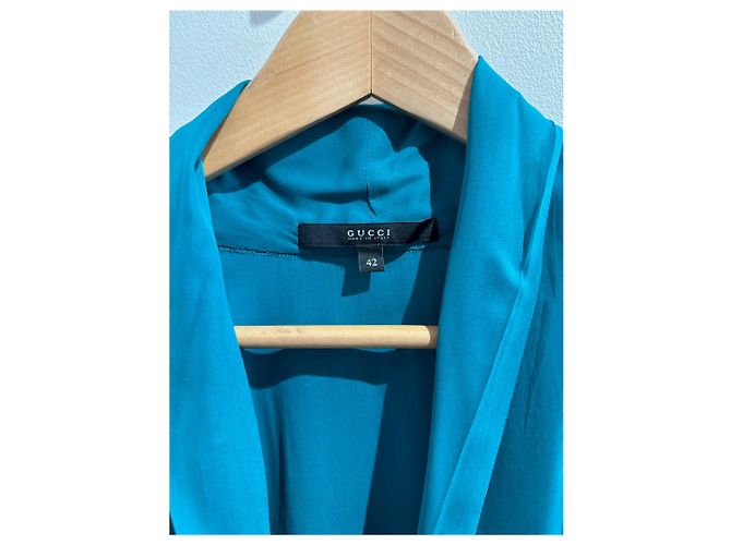 GUCCI Tops T.International M Seda Azul - vista 7