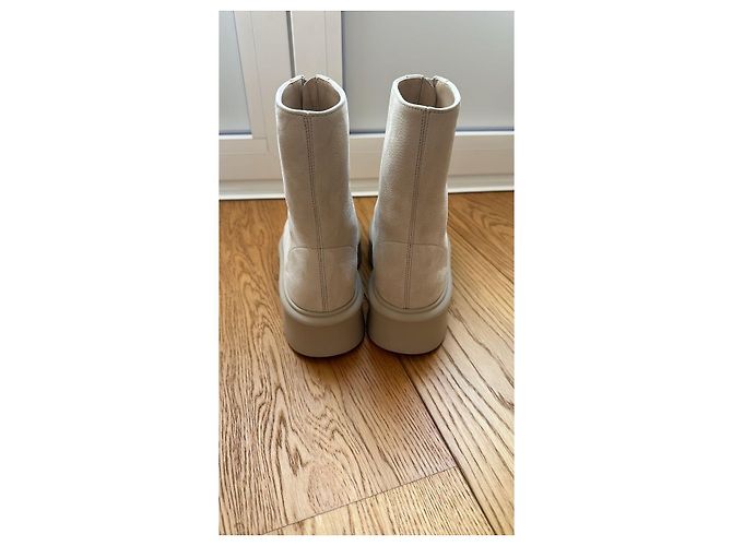 Botines THE ROW T.EU 37 Cuero Beige - vista 4