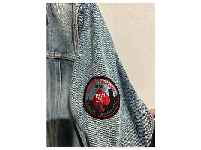 Chaqueta SAINT LAURENT T.International S de algodón Azul - vista 6
