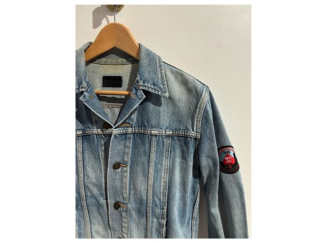 Chaqueta SAINT LAURENT T.International S de algodón Azul - vista 8