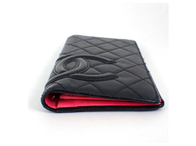 Cartera larga Chanel Cambon Line Negro Rosa - vista 3