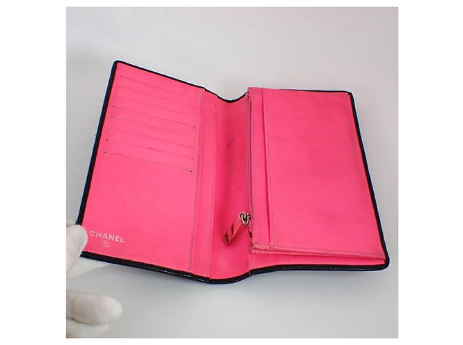 Cartera larga Chanel Cambon Line Negro Rosa - vista 5