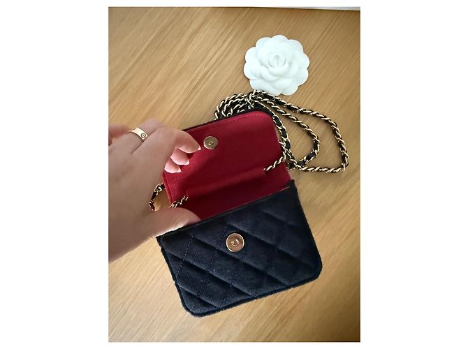 Mini borsa Chanel mademoiselle senza tempo nera in jersey Nero - vista 4