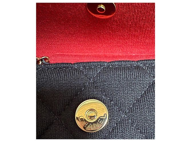 Mini borsa Chanel mademoiselle senza tempo nera in jersey Nero - vista 5