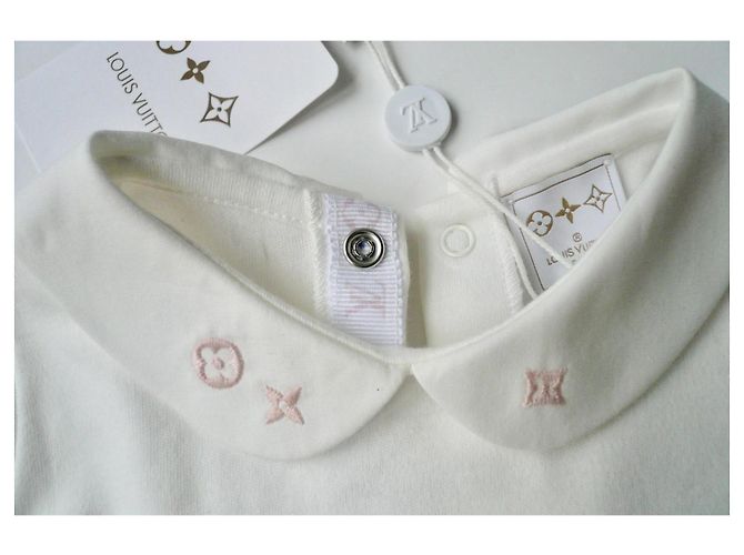 LOUIS VUITTON Weißer Mädchen-Pyjama neu mit Etiketten 12 Monate - Ansicht 4