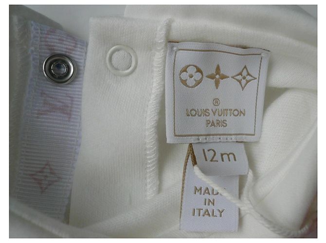 LOUIS VUITTON Weißer Mädchen-Pyjama neu mit Etiketten 12 Monate - Ansicht 7