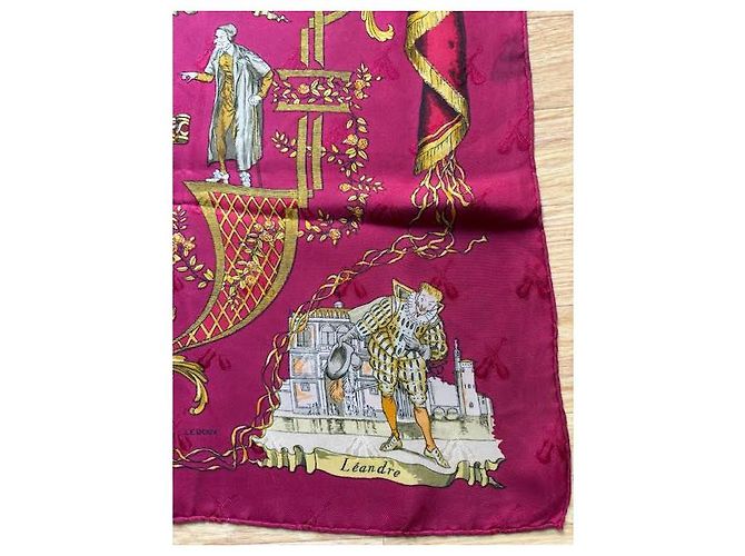 Hermès Lenço de seda La Comédie Italienne Vermelho - vista 3