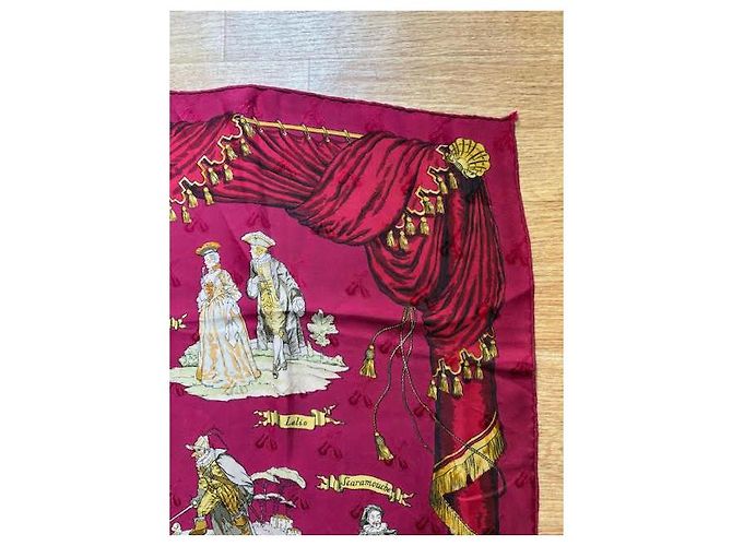 Hermès Lenço de seda La Comédie Italienne Vermelho - vista 6