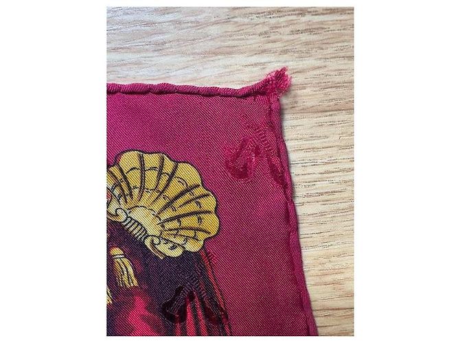 Hermès Lenço de seda La Comédie Italienne Vermelho - vista 7