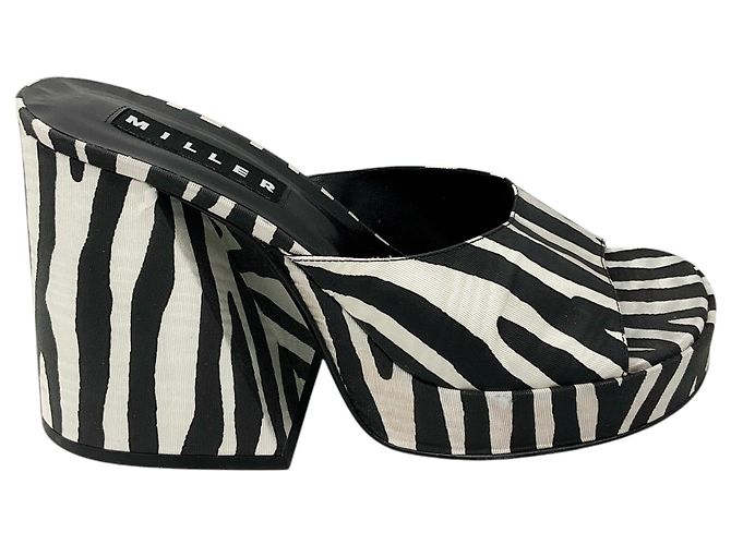 Sandali a piattaforma scivolosi Simon Miller Black / White Slice Zebra Multicolore - vista 2