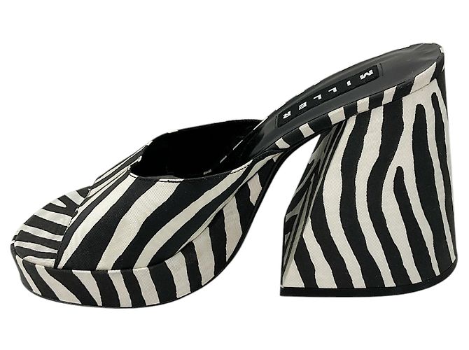 Sandali a piattaforma scivolosi Simon Miller Black / White Slice Zebra Multicolore - vista 3