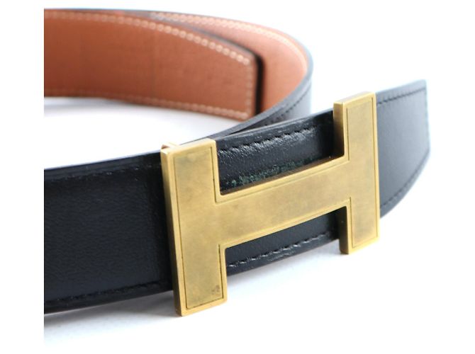 Hermès HERMES Gürtel T.cm 90 Leder Schwarz - Ansicht 4